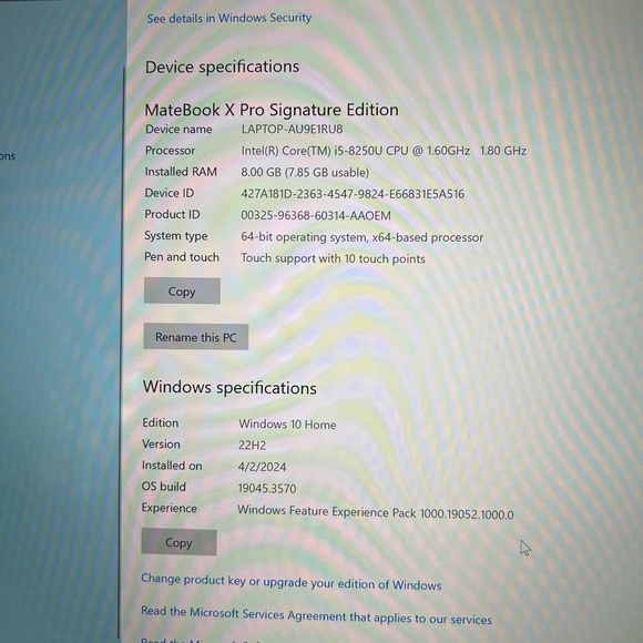 Huawei MateBook X Pro Signature Edition in good working condition - Picture 7 of 10